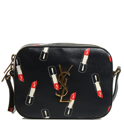 Saint Laurent Monogram Small Lipstick Print Leather Camera Bag Black 1 of 8