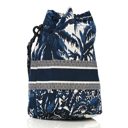 Christian Dior Technical Fabric Embroidered Palm Tree Toile De Jouy DiorTravel Pouch Blue 3 of 11