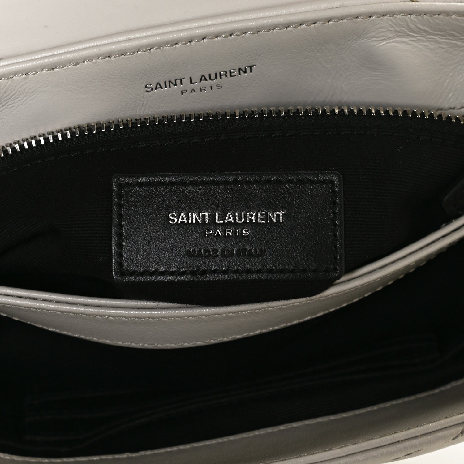 Saint Laurent Calfskin Y Quilted Monogram Toy Loulou Satchel Granite 8 of 11
