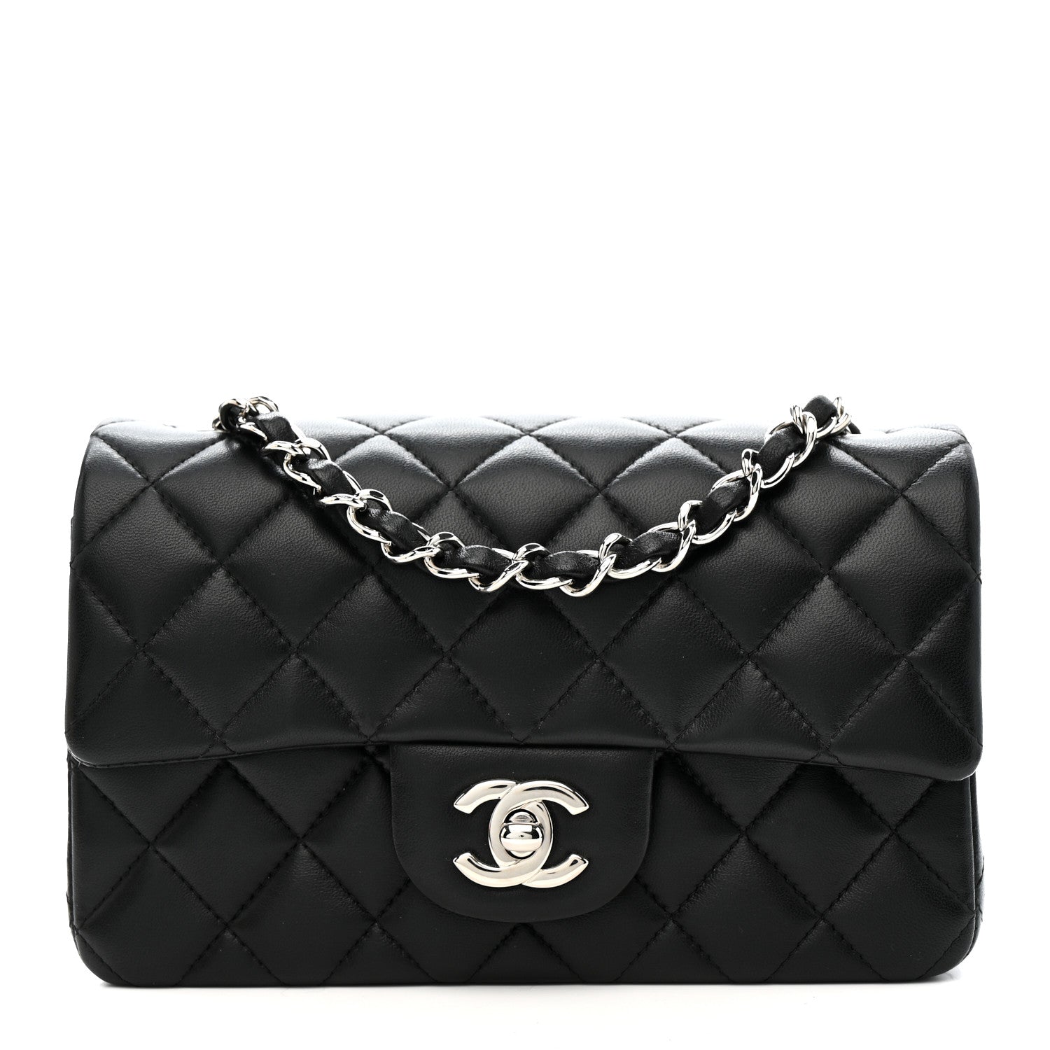 Chanel Lambskin Quilted Mini Rectangular Flap Black 1 of 11