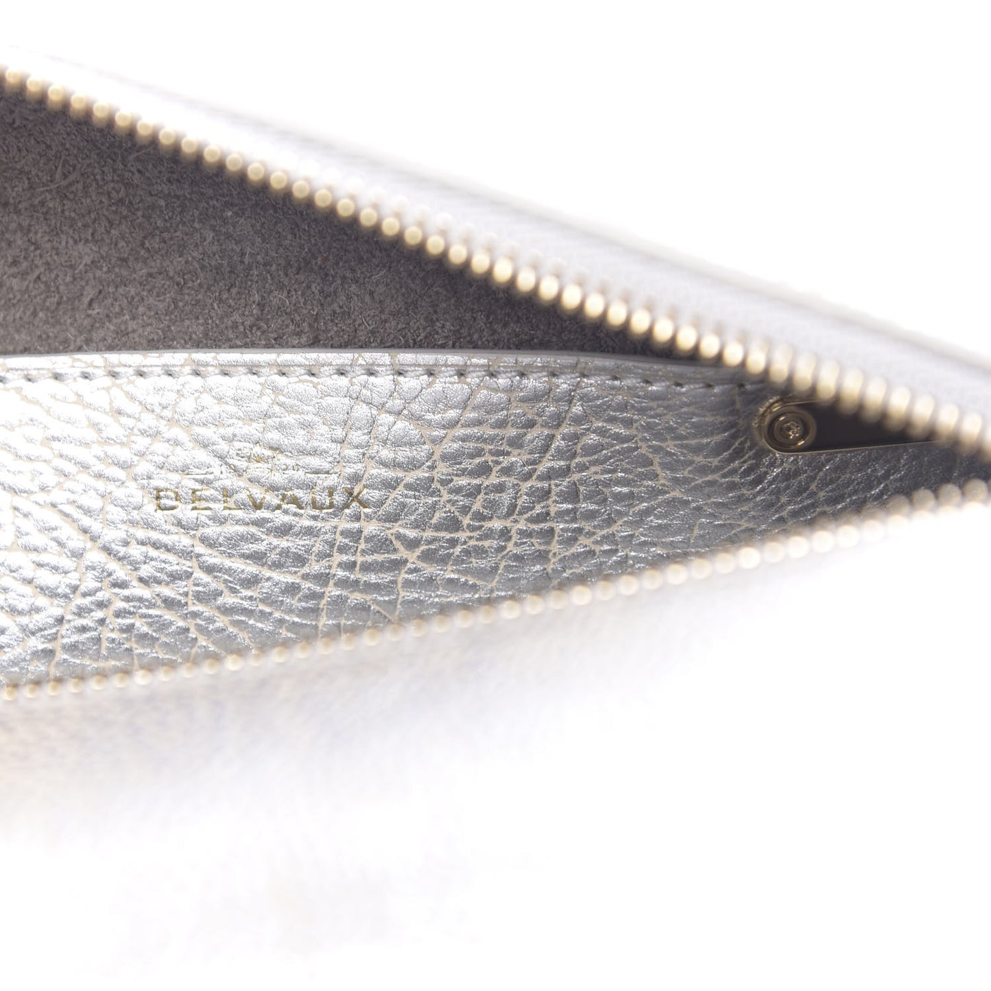 Metallic Crispy Calfskin Cool Box Satchel Antique Silver