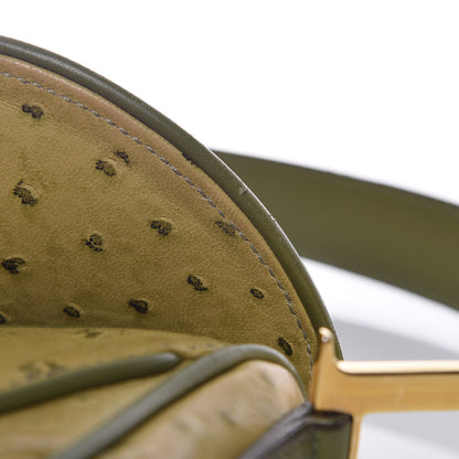 Christian Dior Ostrich Double Saddle Bag Green 10 of 15