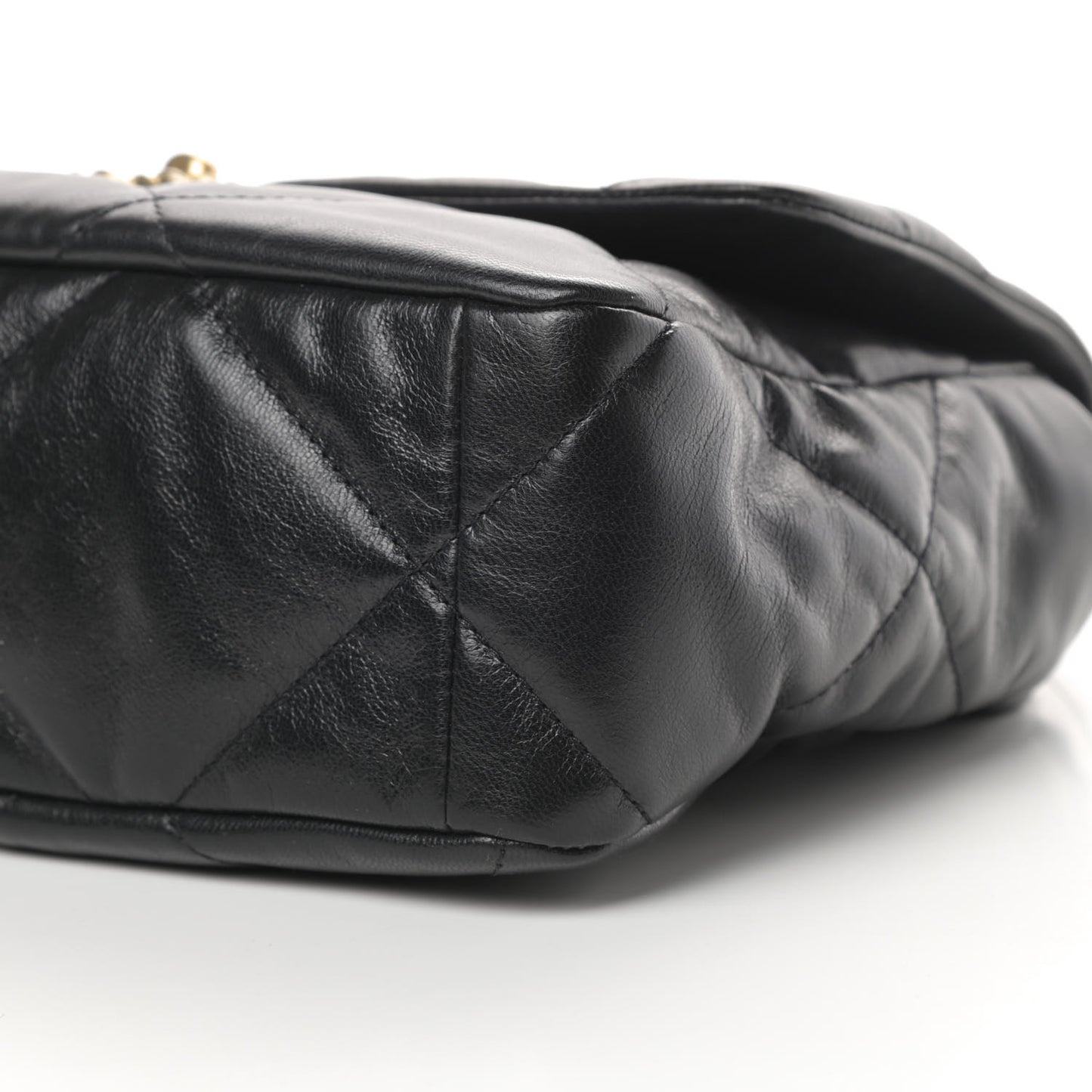 Goatskin Quilted Large Chanel 19 Flap Black
