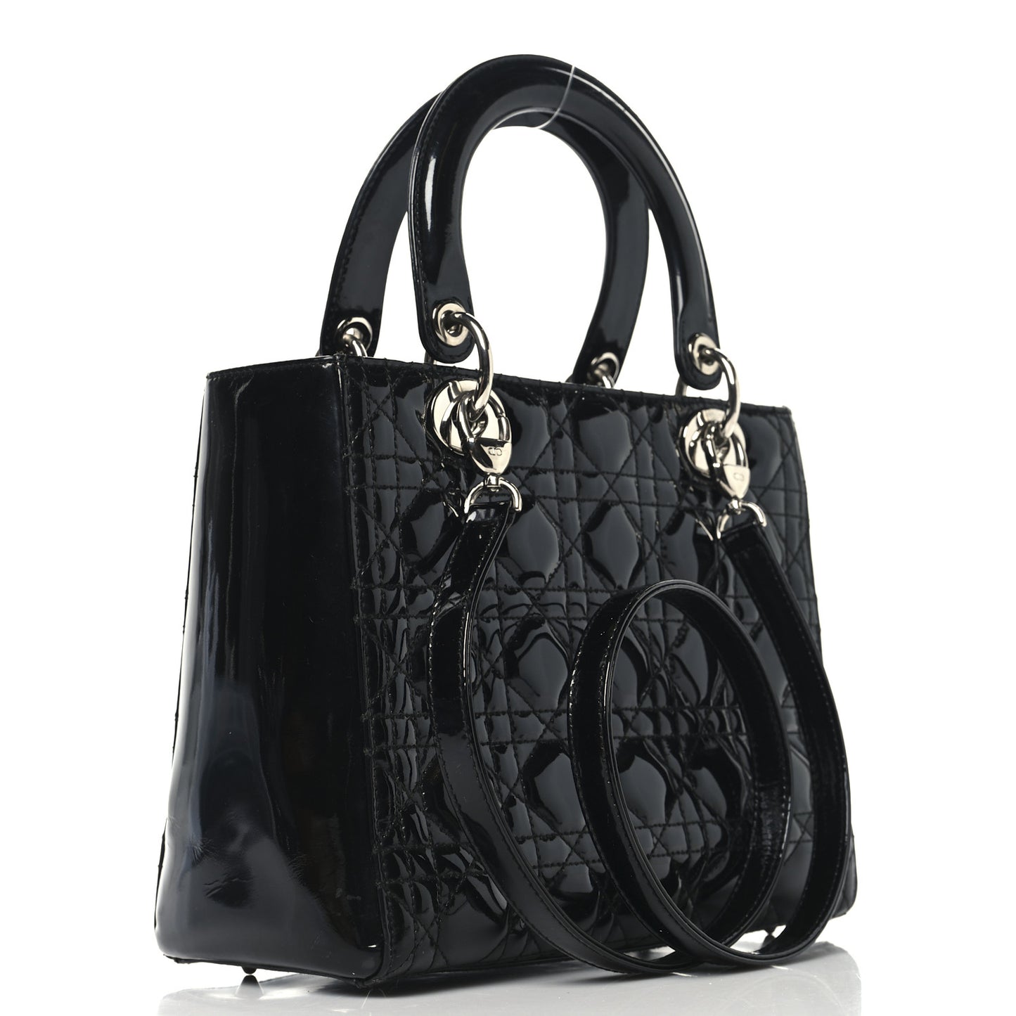 Patent Cannage Medium Lady Dior Black