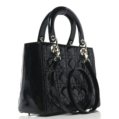 Christian Dior Patent Cannage Medium Lady Dior Black 3 of 11