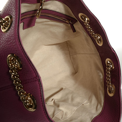 Gucci Pebbled Calfskin Medium Soho Chain Shoulder Bag Peonia Flower 5 of 7