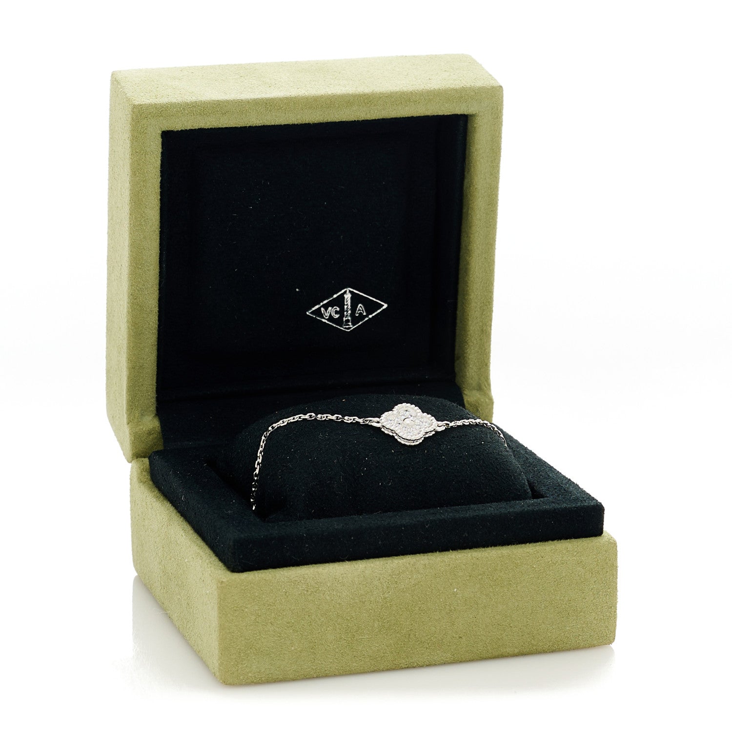 Van Cleef & Arpels 18K White Gold Diamond Sweet Alhambra Bracelet 5 of 5