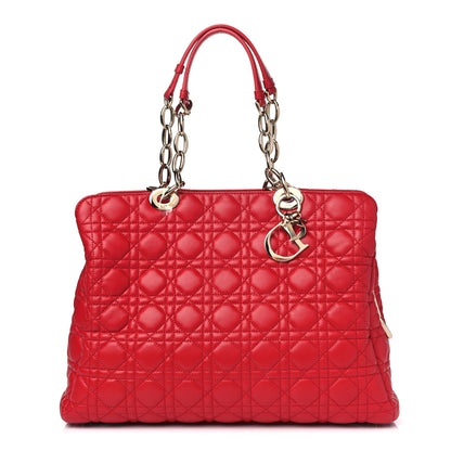 Christian Dior Lambskin Cannage Large Dior Soft Shopping Tote Red 1 of 14