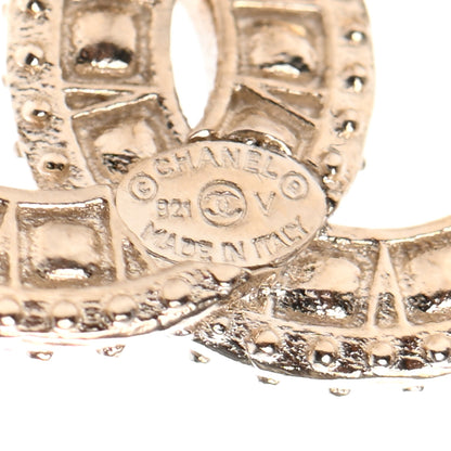 Chanel Crystal Timeless CC Earrings Light Gold 4 of 4