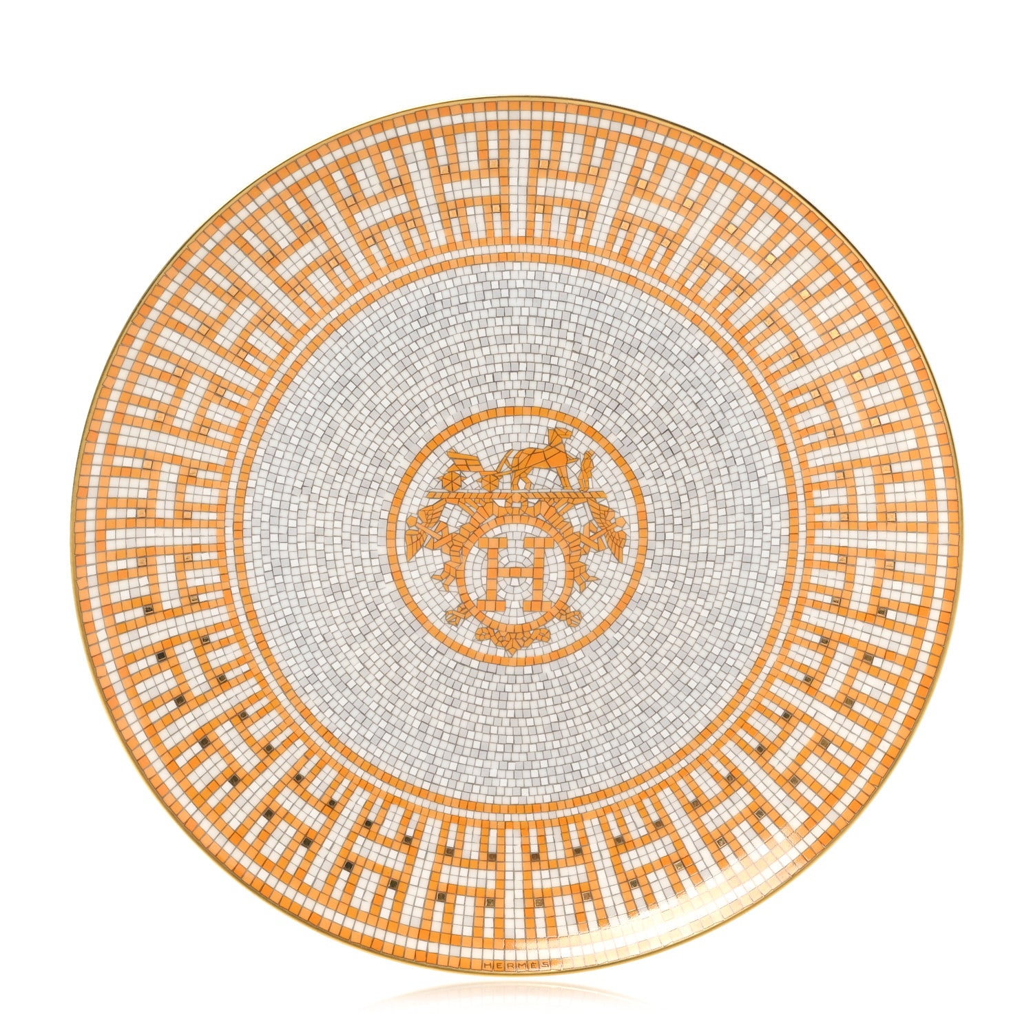 Hermes Porcelain Mosaique au 24 Dessert Plate Set of 2 3 of 8