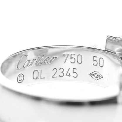 Cartier 18K White Gold Diamond C De Ring 50 5.25 5 of 5