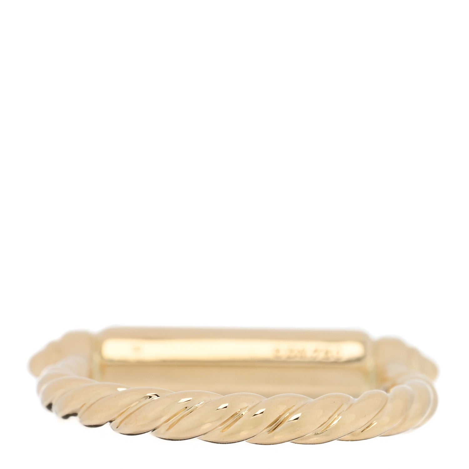 David Yurman 18K Yellow Gold Diamond Lexington Barrel Ring 53 6.5 3 of 5