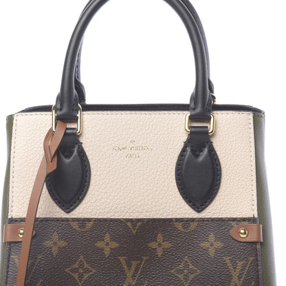 Louis Vuitton Calfskin Monogram Fold Tote Black Khaki Cream 7 of 9
