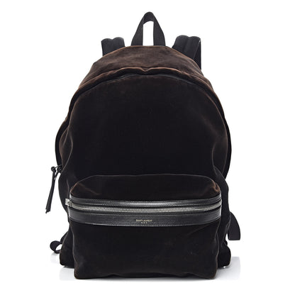 Saint Laurent Velvet City Backpack Black 1 of 13