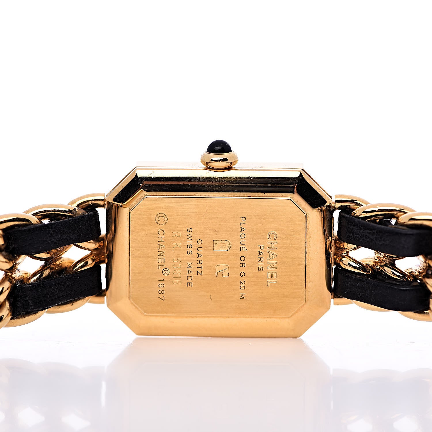 Chanel Stainless Steel Lambskin 20mm Chain Premiere Quartz Watch Gold M 5 of 6