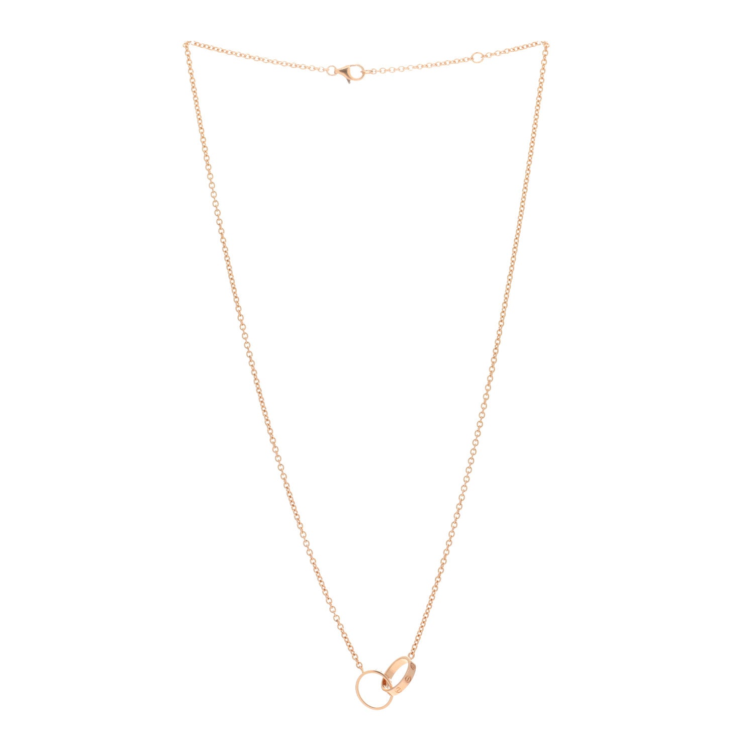 Cartier 18K Pink Gold Interlocking LOVE Necklace 2 of 5