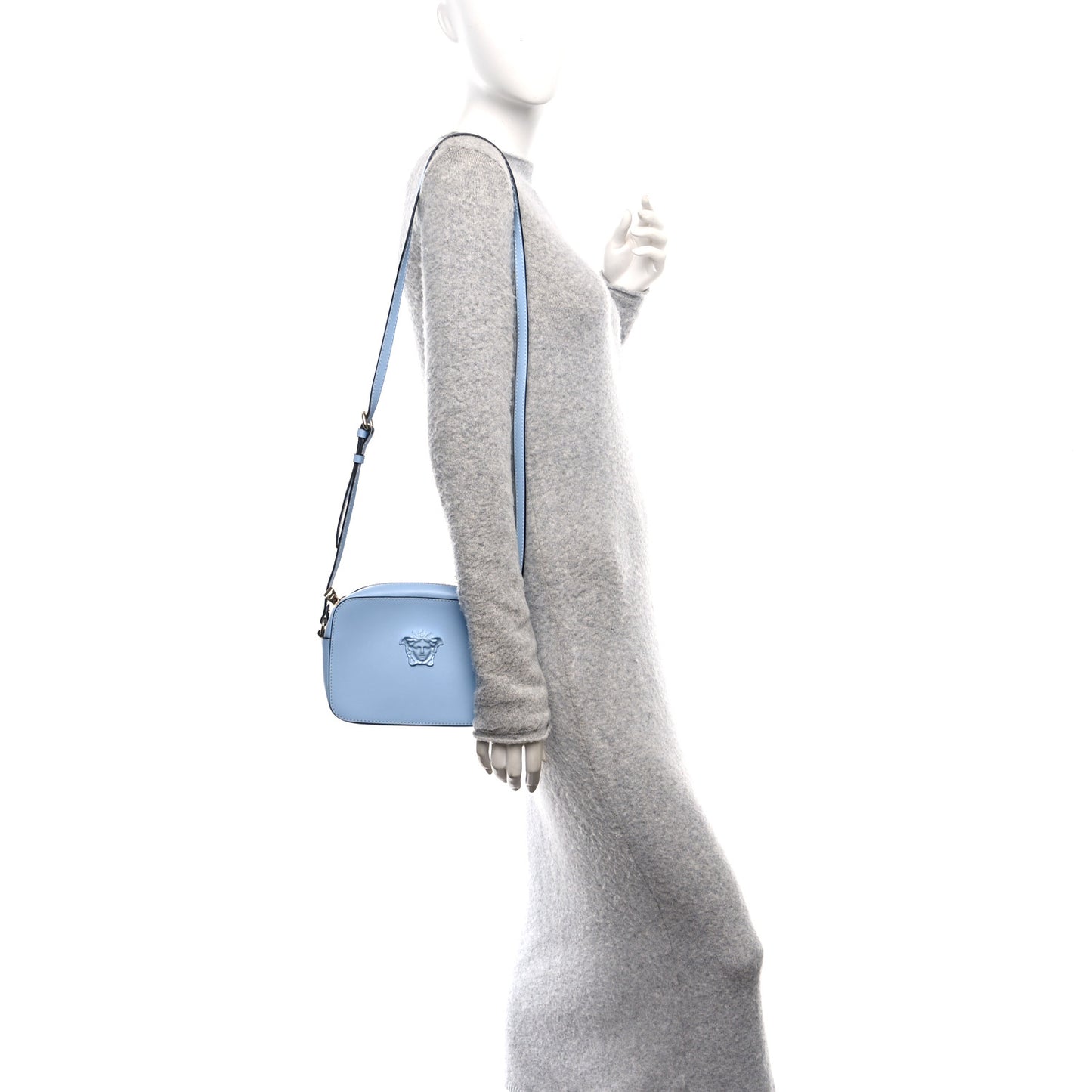 Calfskin Palazzo Medusa Camera Bag Blue