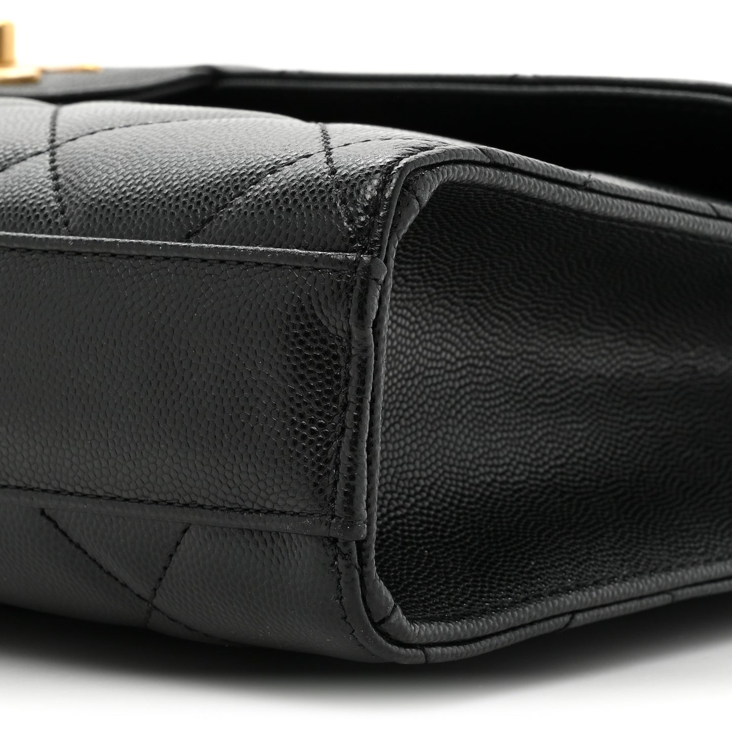 Caviar Quilted Carry Me Top Handle Flap Black