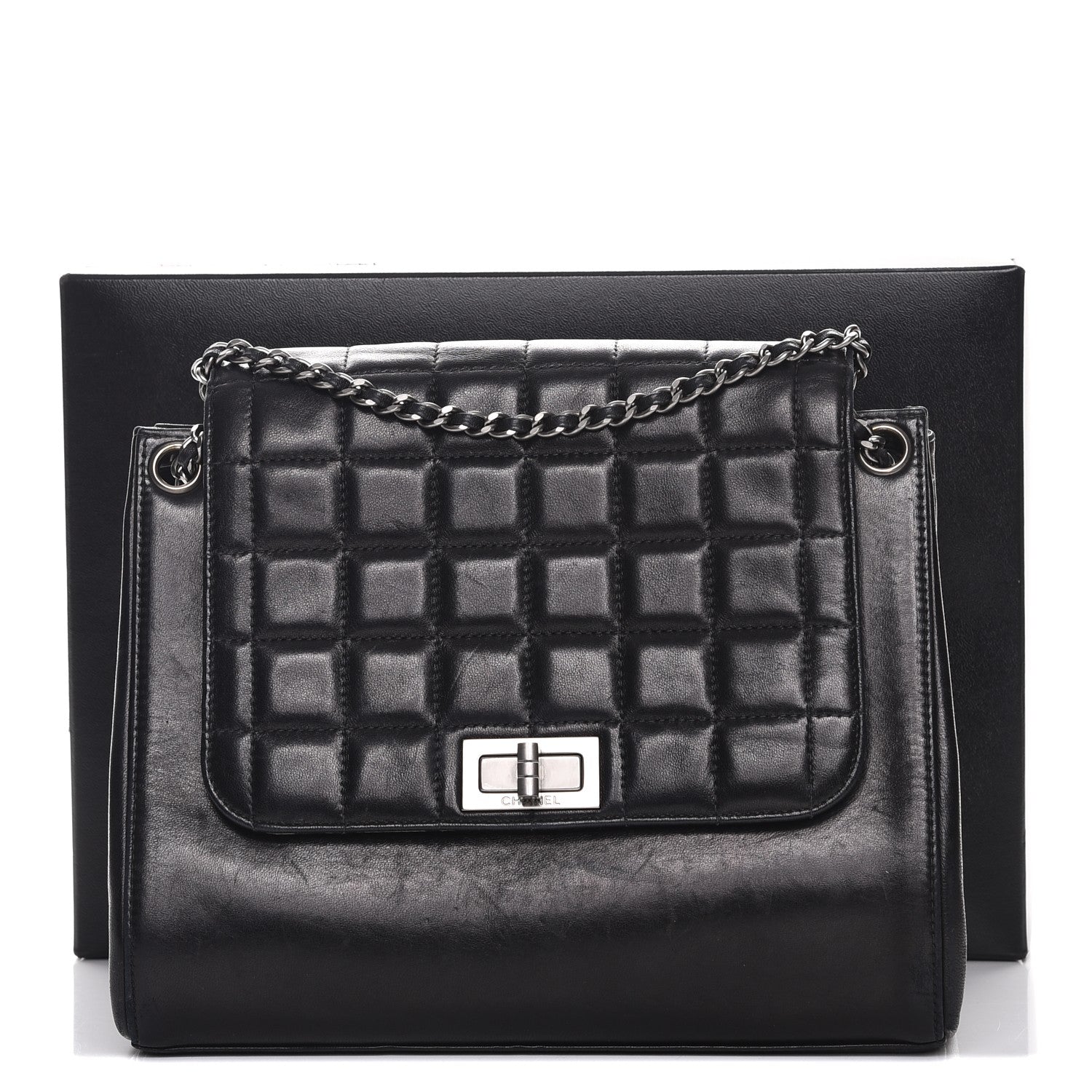 Chanel Lambskin Chocolate Bar Accordion Flap Black 9 of 9