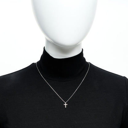 Graff 18K White Gold Diamond Petite Cross Pendant Necklace 2 of 5