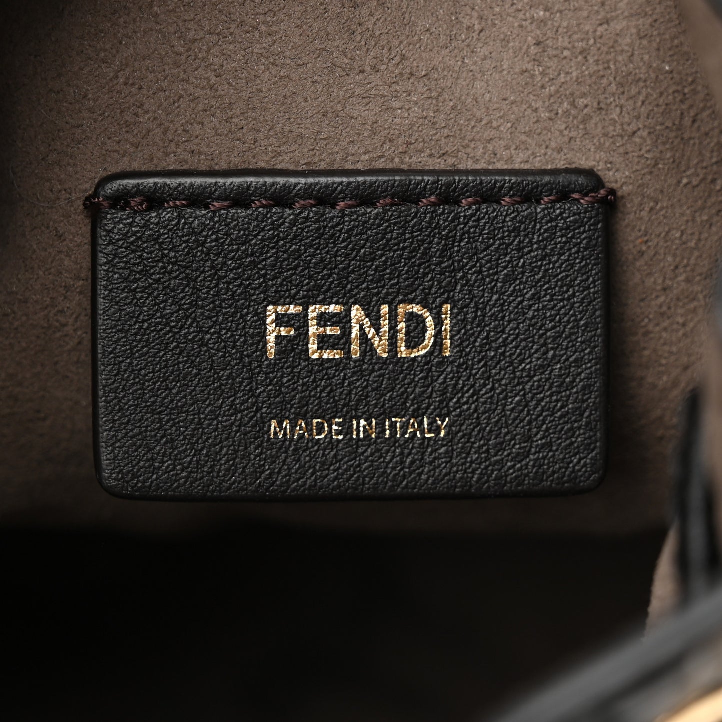 Vitello Liberty F is Fendi FF 1974 Embossed Mini Mon Tresor Bucket Bag Black