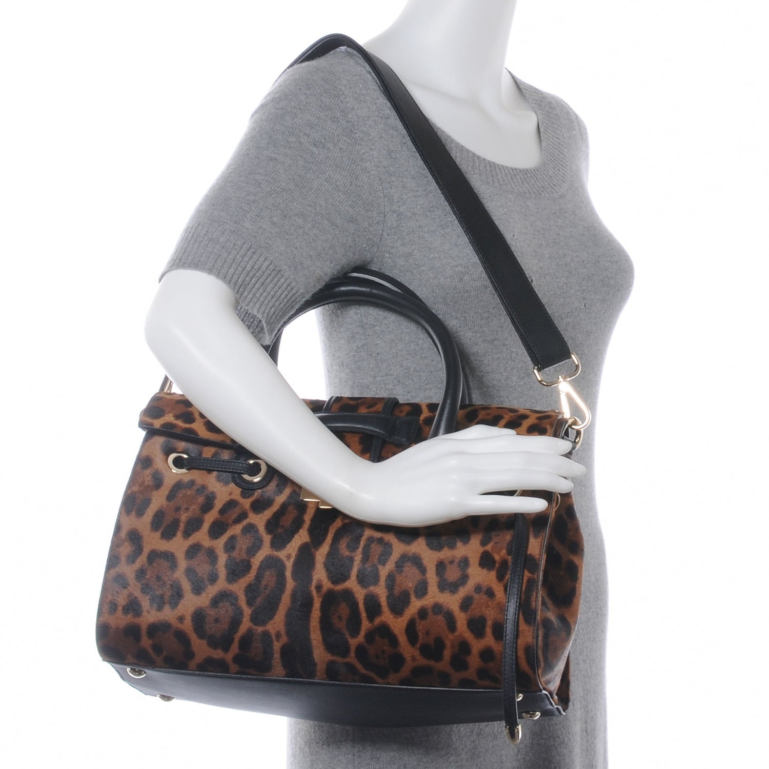 Jimmy Choo Calf Hair Leopard Print Medium Rosalie Satchel 2 of 8