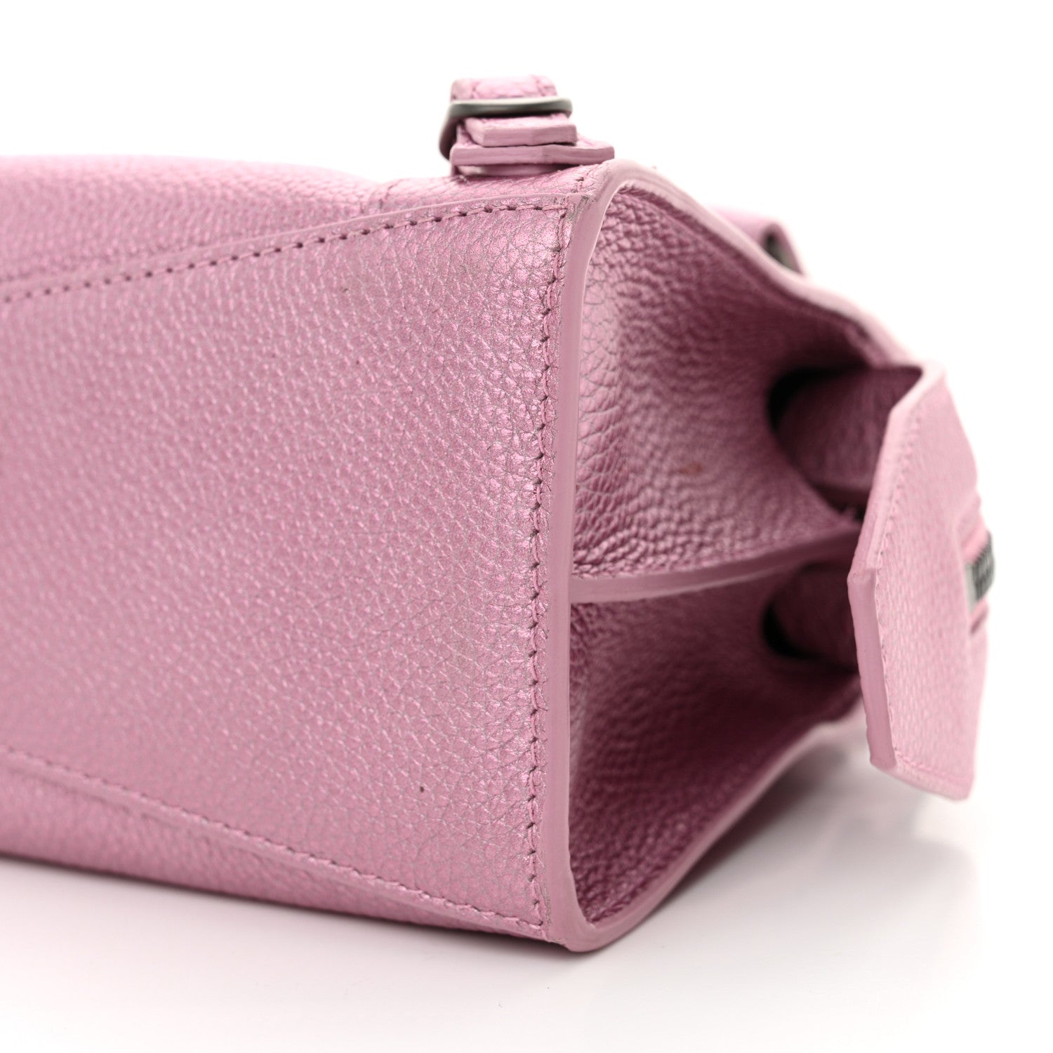 Balenciaga Metallic Grained Calfskin Neo Classic Silver Hardware Mini City Pink 10 of 15