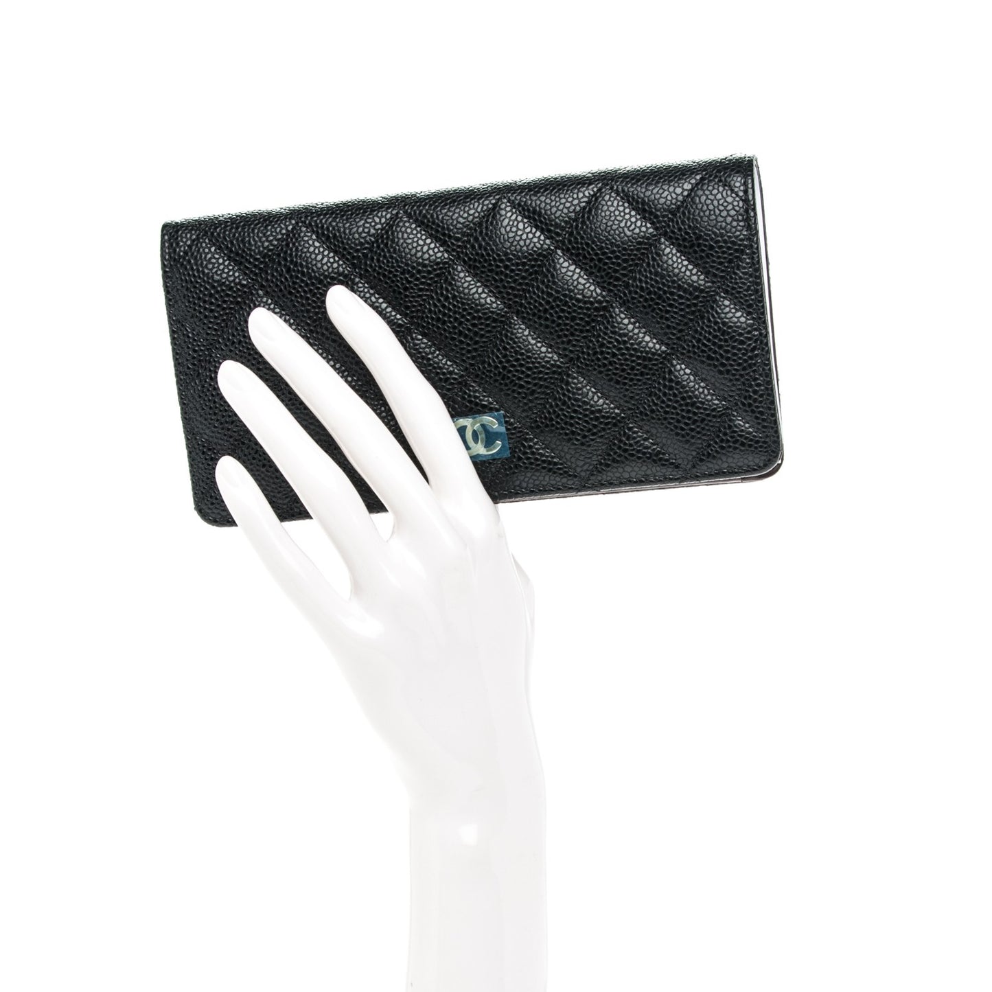 Caviar Quilted Yen Wallet Black