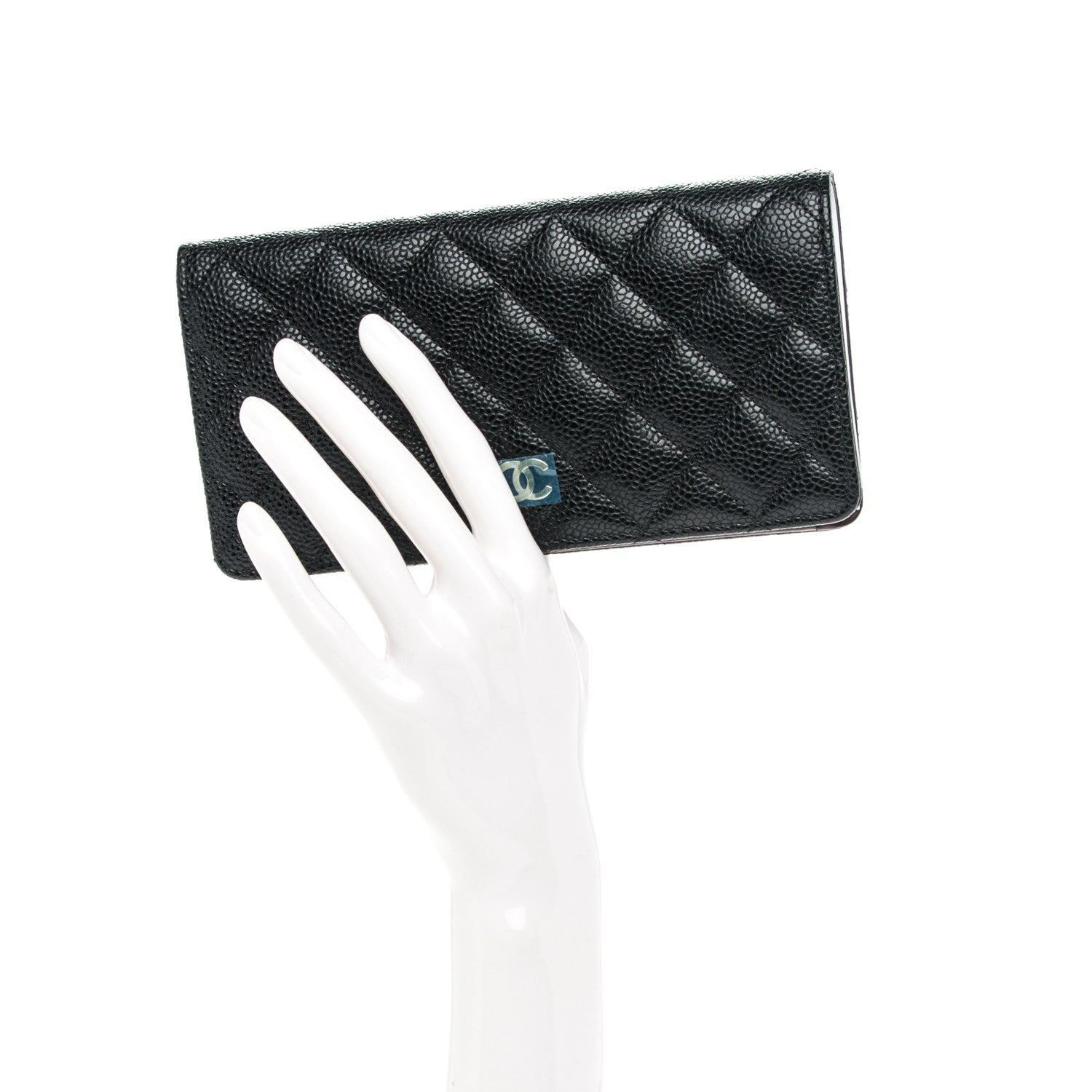 Chanel Caviar Quilted Yen Wallet Black 2 of 8