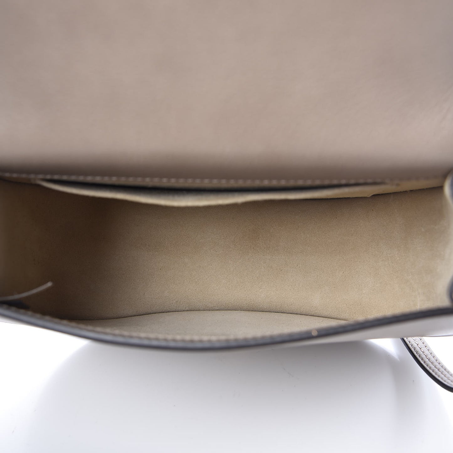 Calfskin Suede Medium Nile Bracelet Bag Motty Grey