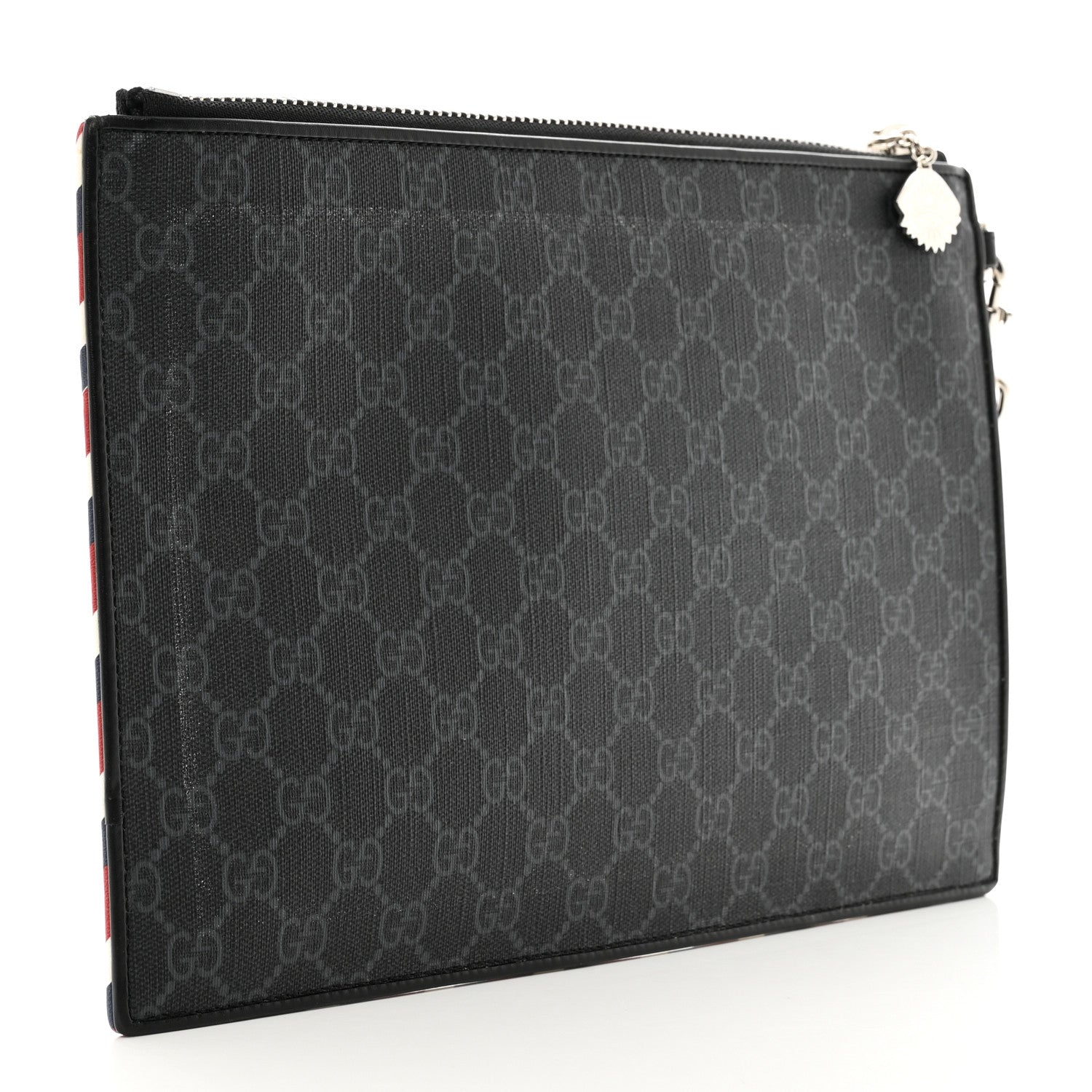 Gucci GG Supreme Monogram Night Courrier Zip Wristlet Pouch Black Multicolor 3 of 7