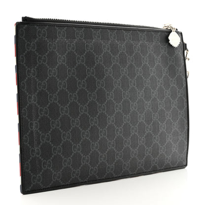 Gucci GG Supreme Monogram Night Courrier Zip Wristlet Pouch Black Multicolor 3 of 7
