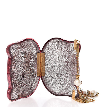 Gucci Glitter Plexiglass Kitty Clutch Red 5 of 7
