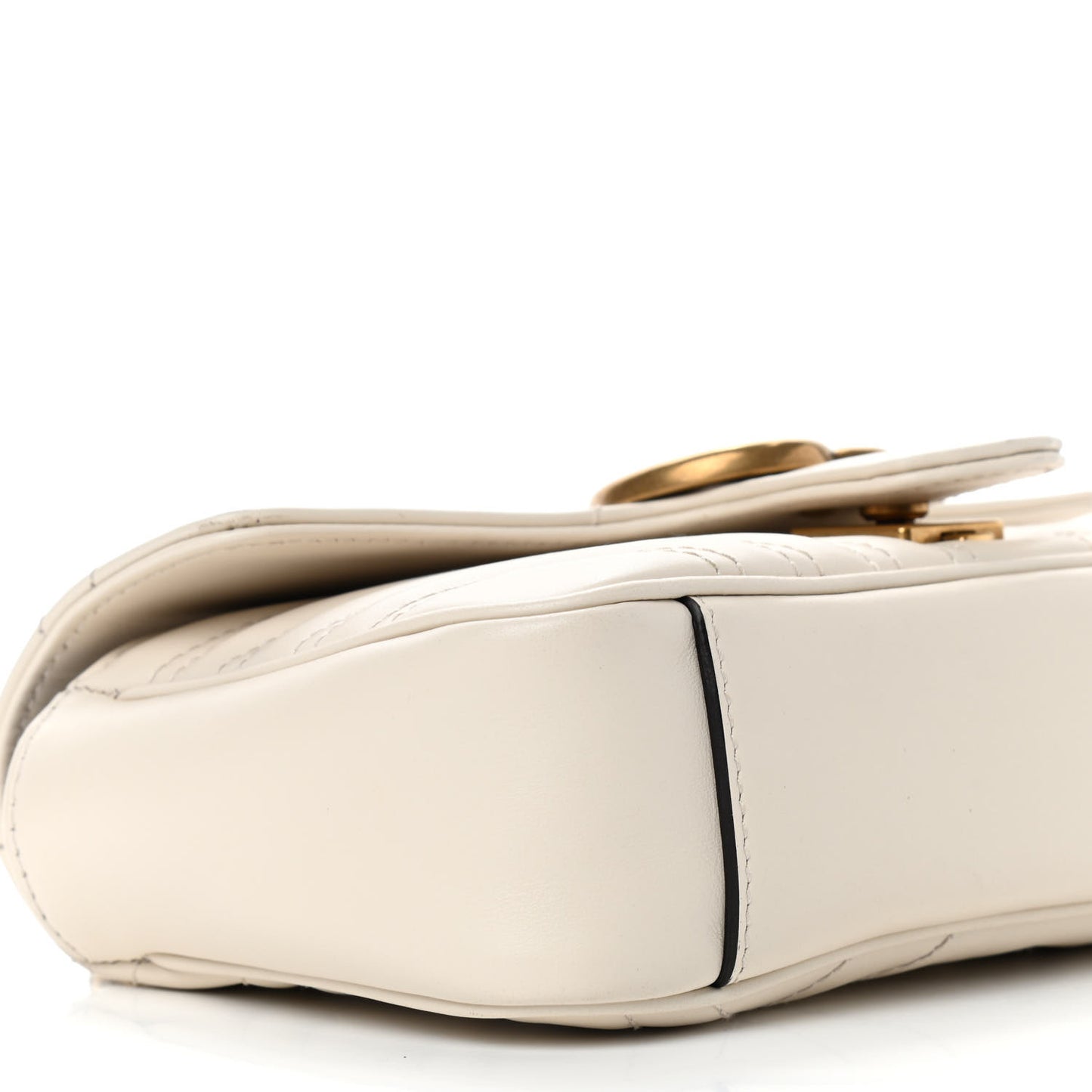 Calfskin Matelasse Mini GG Marmont Shoulder Bag White