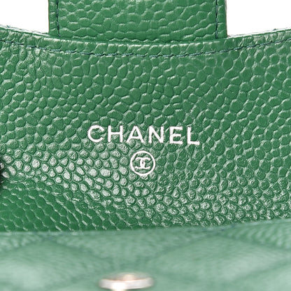 Chanel Caviar Quilted Card Holder Wallet Green 6 of 9