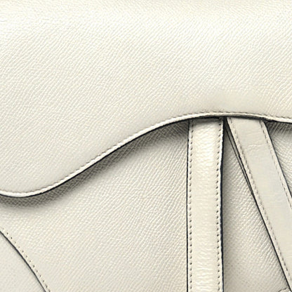 Christian Dior Grained Calfskin Saddle Bag White 8 of 13