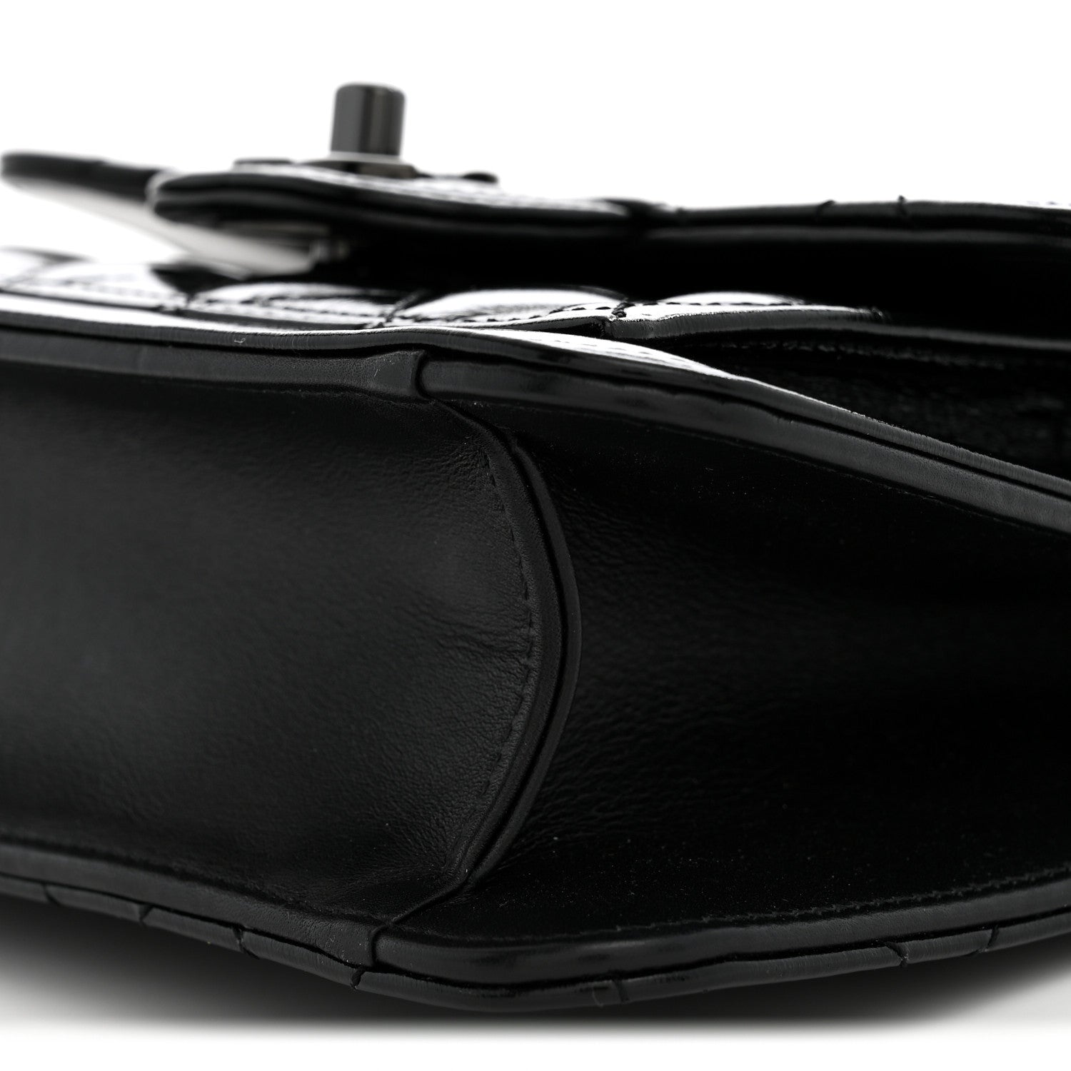 Chanel Shiny Crumpled Calfskin Quilted Double You Mini Flap So Black 10 of 11