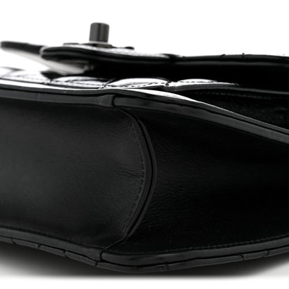 Chanel Shiny Crumpled Calfskin Quilted Double You Mini Flap So Black 10 of 11