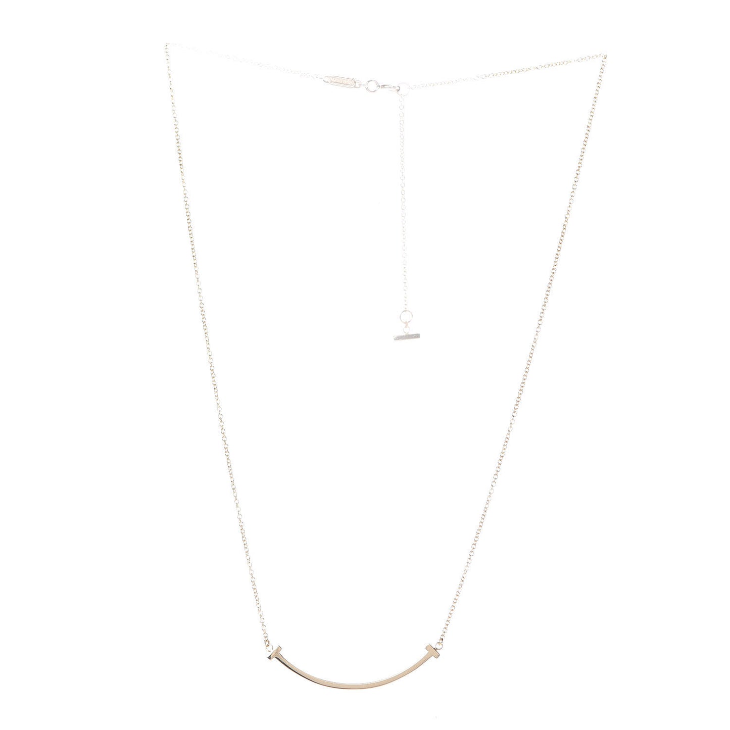 18K Yellow Gold Small T Smile Pendant Necklace
