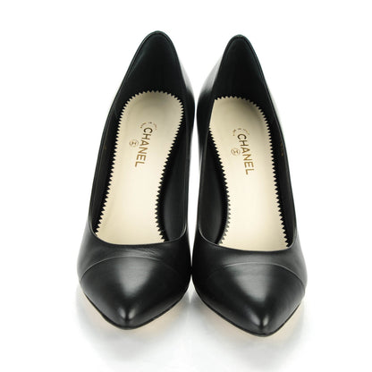 Chanel Lambskin Cap Toe CC Pumps 40 Black 2 of 9