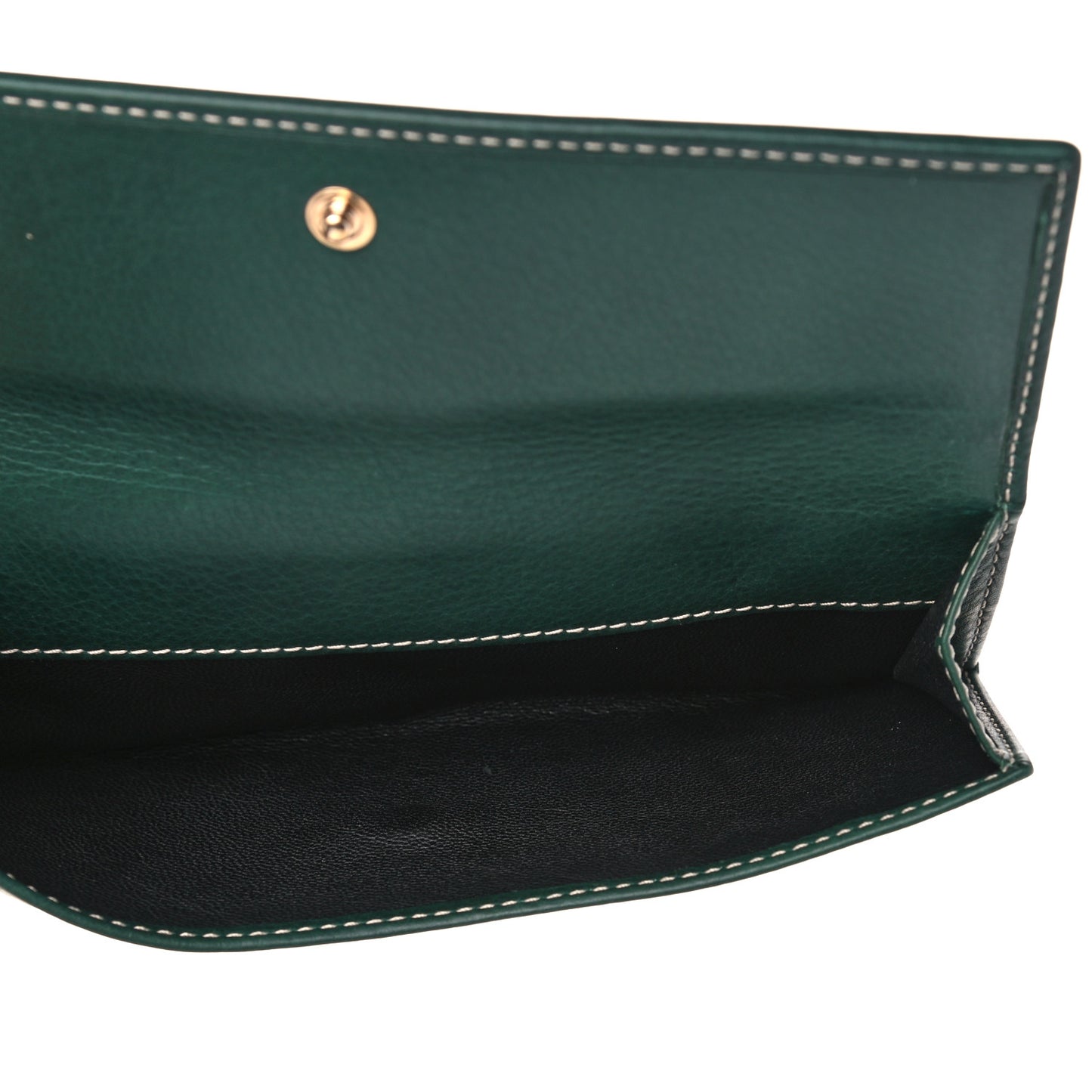 Calfskin Crest Continental Flap Wallet Green