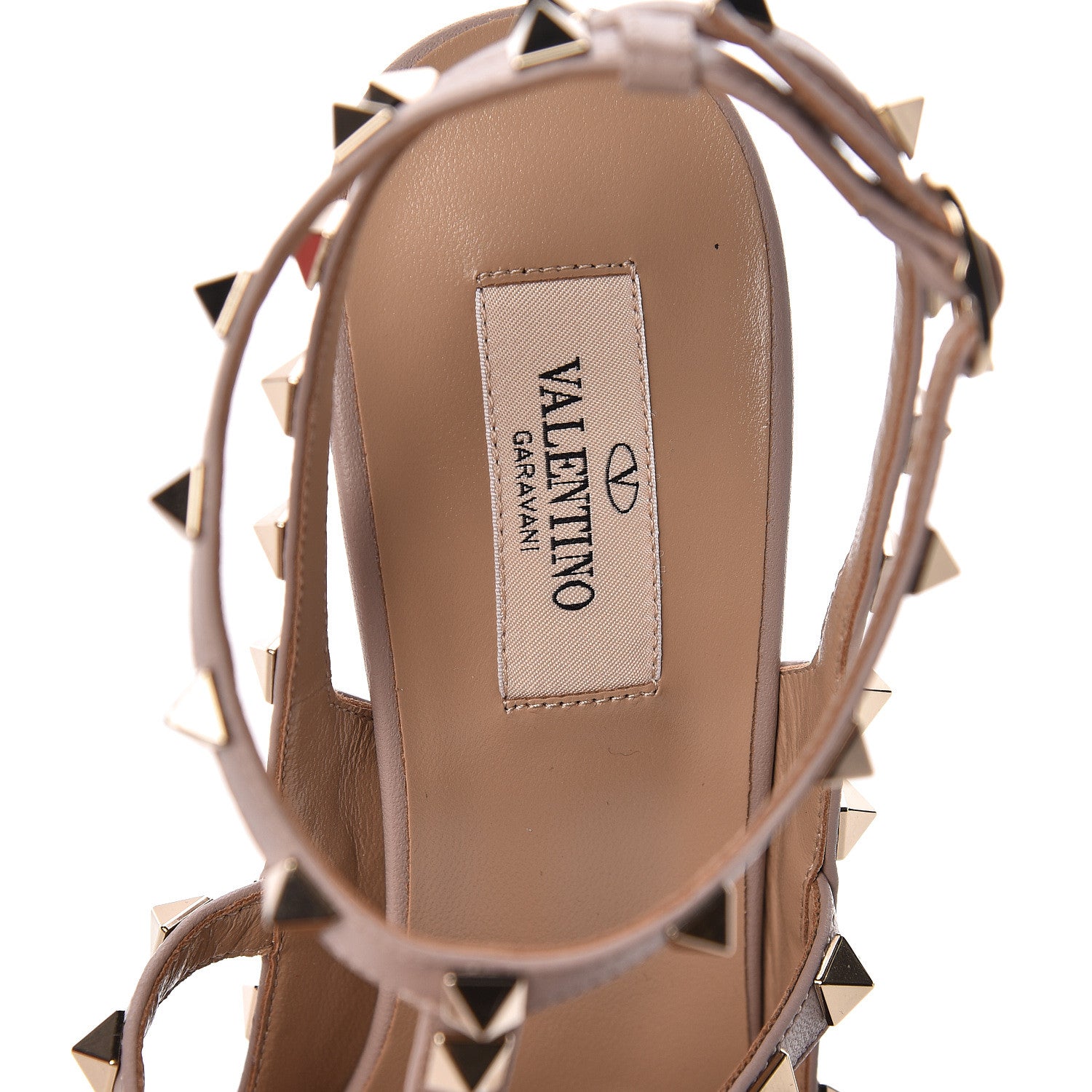 Valentino Garavani Patent Rockstud Ankle Strap Pumps 40 Poudre 5 of 9
