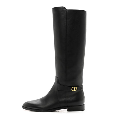 Christian Dior Soft Calfskin Empreinte High Boot 36 Black 1 of 9