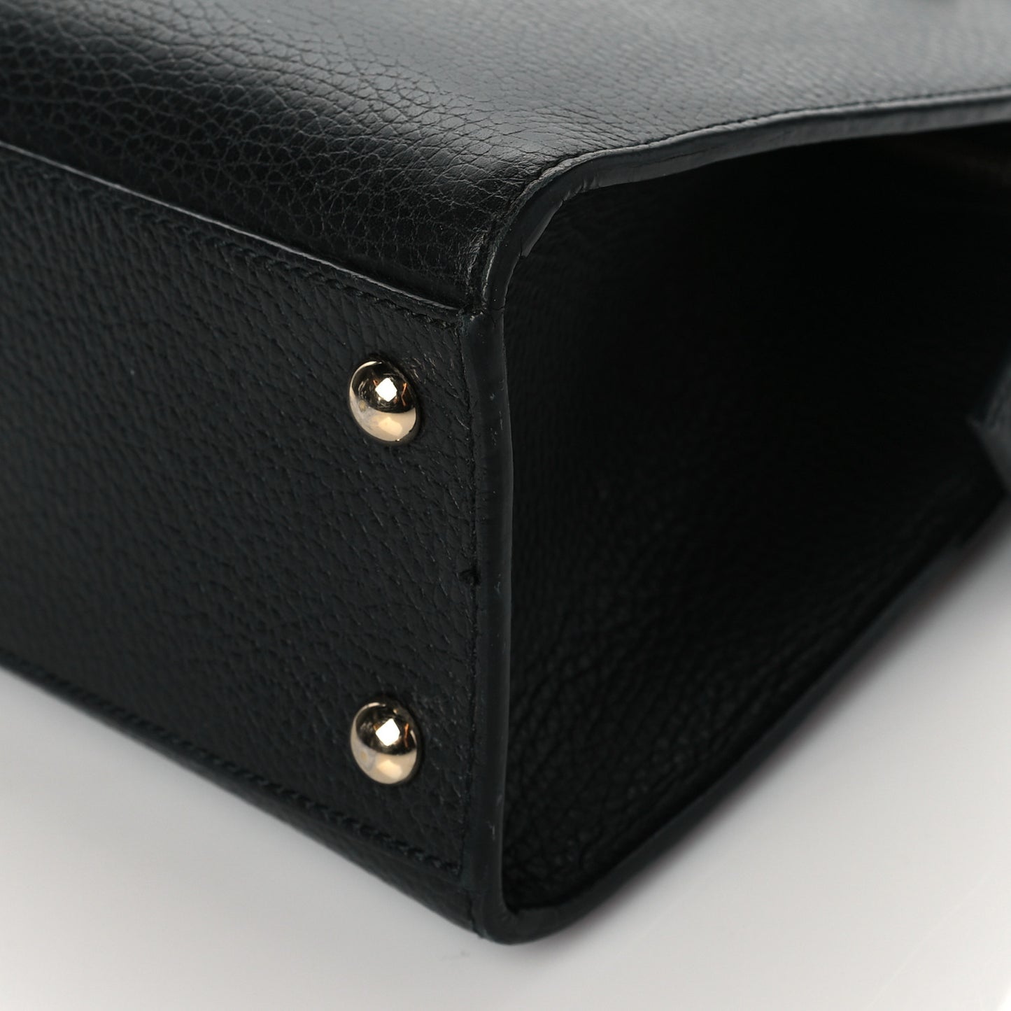 Pebbled Calfskin Medium Soho Top Handle Satchel Black
