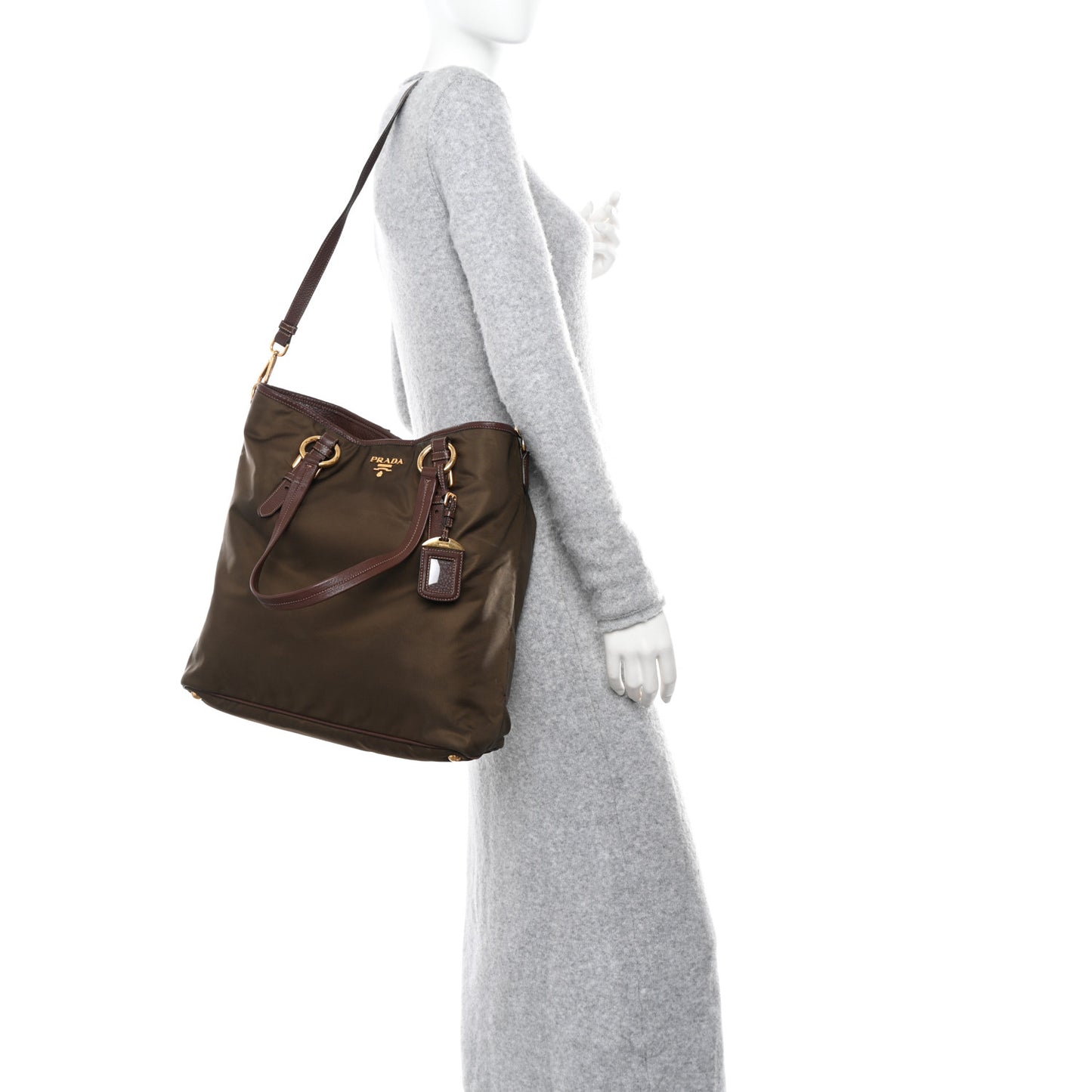 Tessuto Vitello Daino Saffiano Tote Bruciato