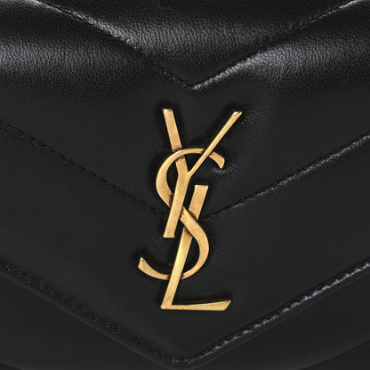 Saint Laurent Lambskin Chevron Quilted Mini Loulou Black 9 of 11