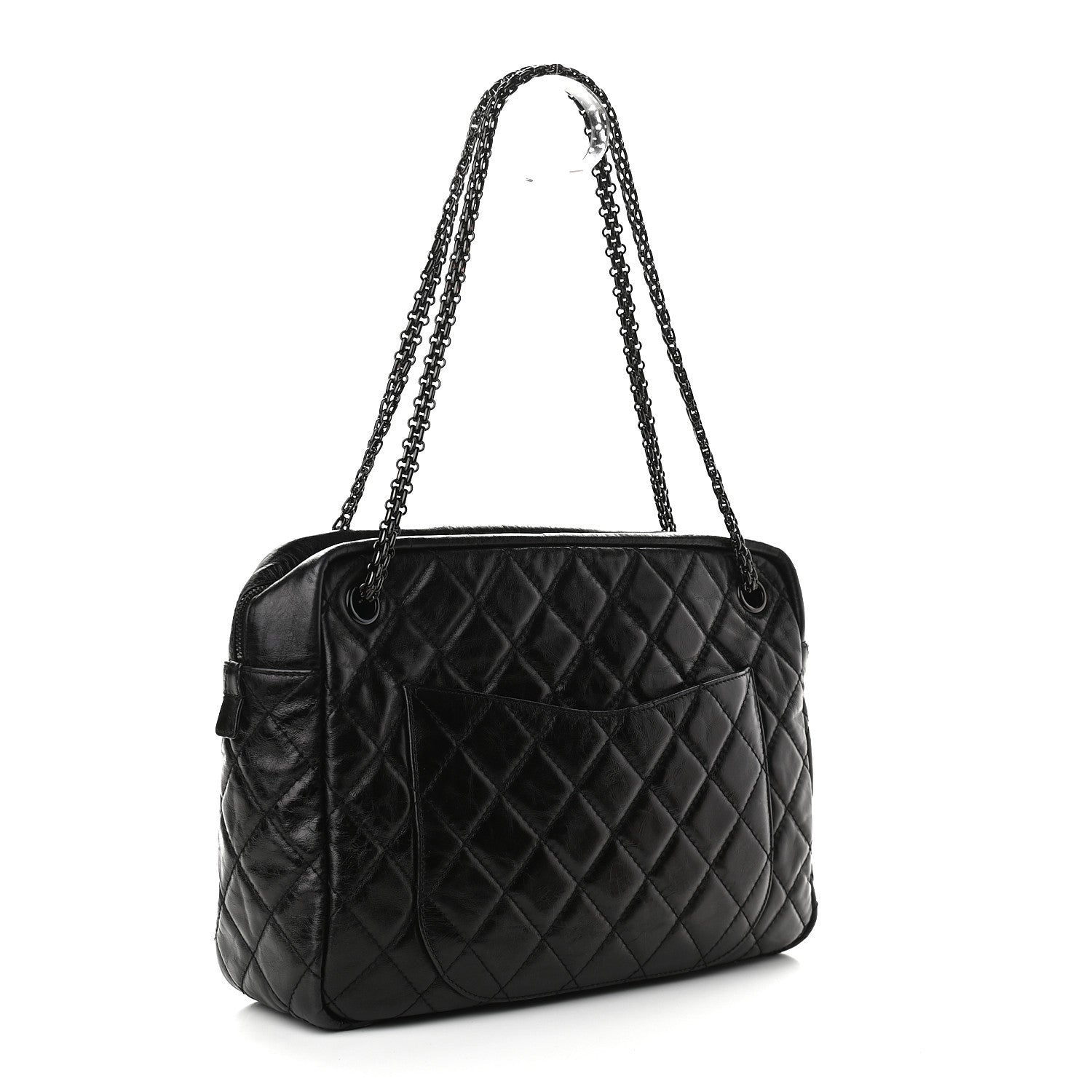 Chanel Aged Calfskin Quilted Large Reissue Camera Case Black 2 of 8