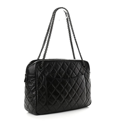 Chanel Aged Calfskin Quilted Large Reissue Camera Case Black 2 of 8