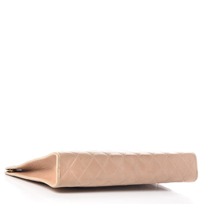 Chanel Lambskin Quilted Clutch Beige 4 of 16