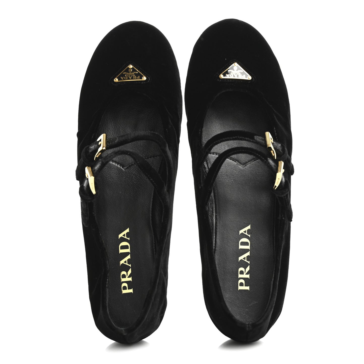 Velvet Ballerina Flats 38 Black